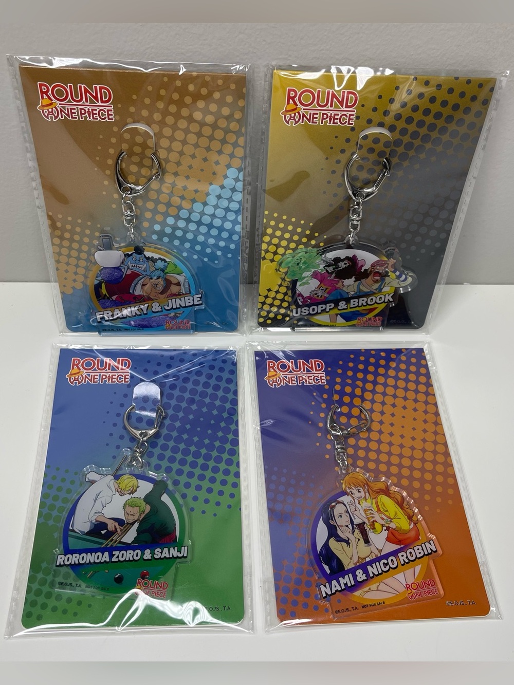 One Piece x Round1 Exclusive Acrylic Keychains Set of 4 NEW